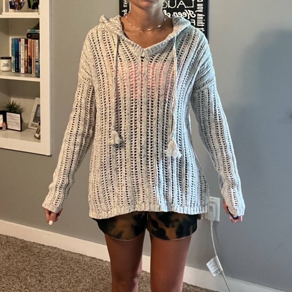 Cream with rainbow spots sweater from local boutique